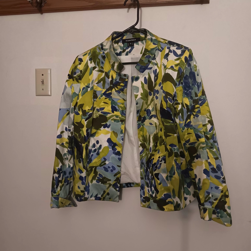 Ellen Tracy Multicolor Floral Blazer